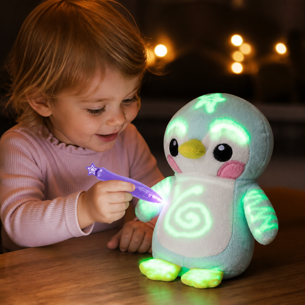 Magiczne Pluszowe Zabawki z Pisakiem Świecącym – Interaktywna Pluszowa Zabawka z Efektem Światła dla Dzieci