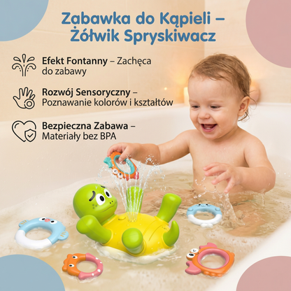 Zabawka do Kąpieli w Kształcie Żółwia – Wodny Spryskiwacz z Efektem Fontanny dla Niemowląt i Małych Dzieci
