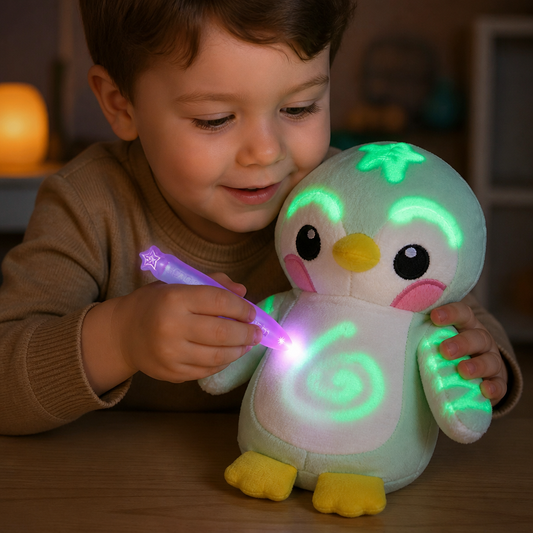 Magiczne Pluszowe Zabawki z Pisakiem Świecącym – Interaktywna Pluszowa Zabawka z Efektem Światła dla Dzieci