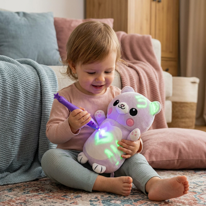 Magiczne Pluszowe Zabawki z Pisakiem Świecącym – Interaktywna Pluszowa Zabawka z Efektem Światła dla Dzieci