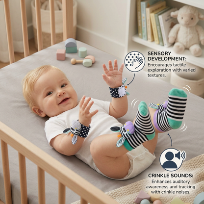 Sensory Baby Plush Socks and Wristband